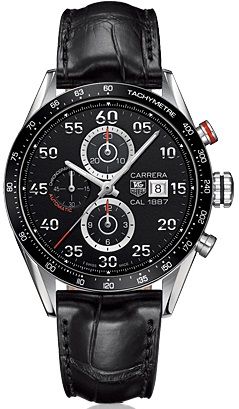 TAG Heuer Carrera Calibre 1887 43 Stainless Steel / Black / Alligator
